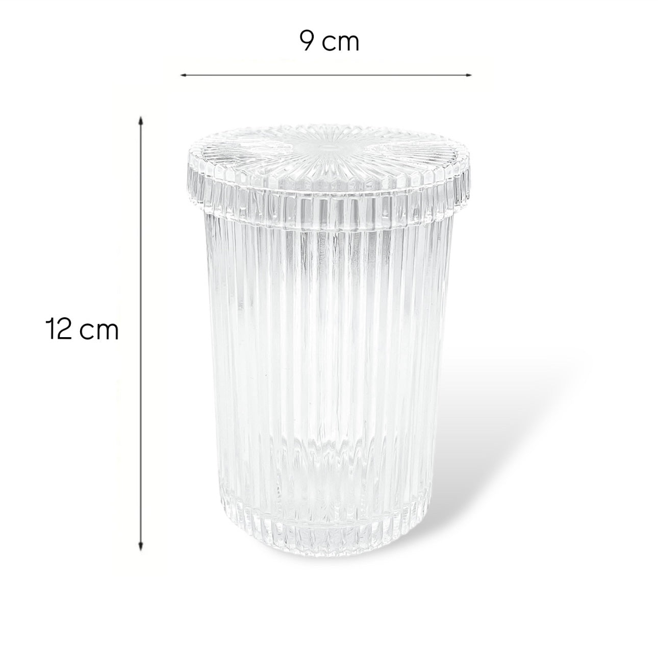 Riffel Glas mit Deckel 2er, 4er, 6er, 8er