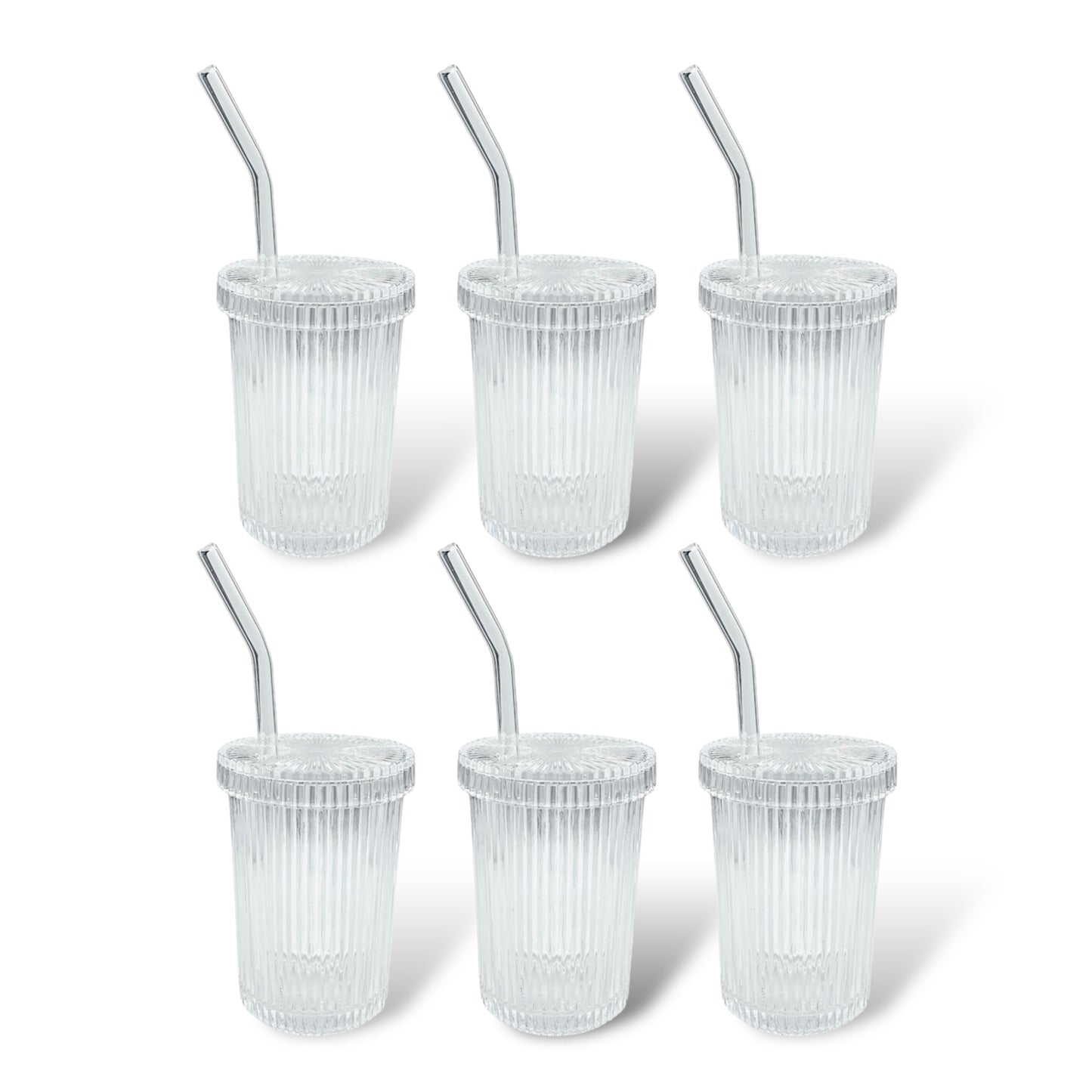 Riffel Glas mit Deckel 2er, 4er, 6er, 8er