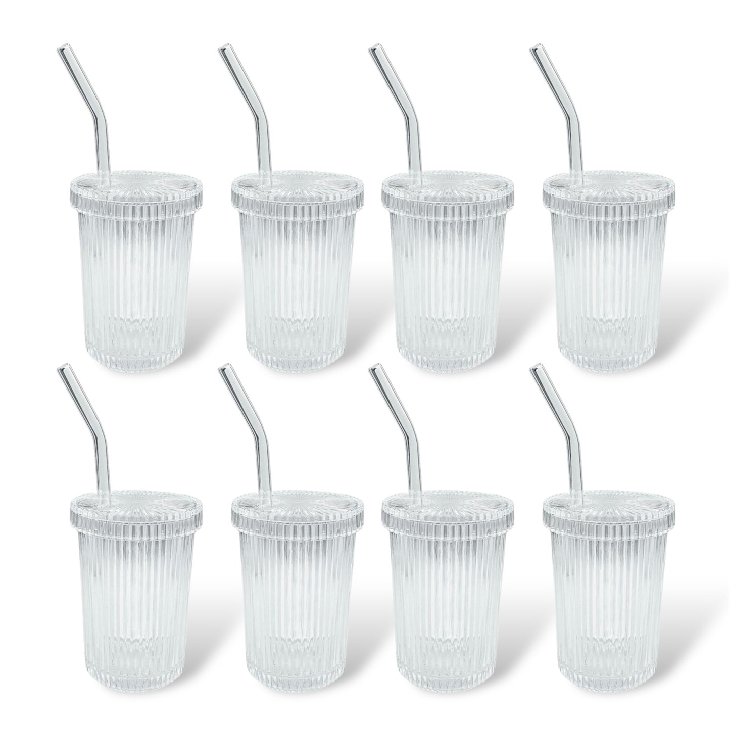 Riffel Glas mit Deckel 2er, 4er, 6er, 8er