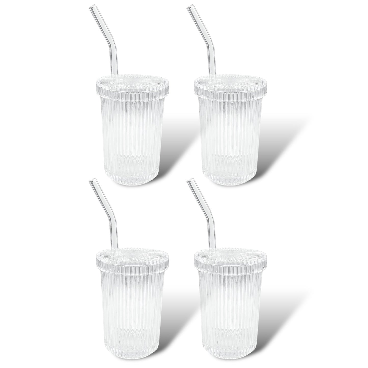 Riffel Glas mit Deckel 2er, 4er, 6er, 8er