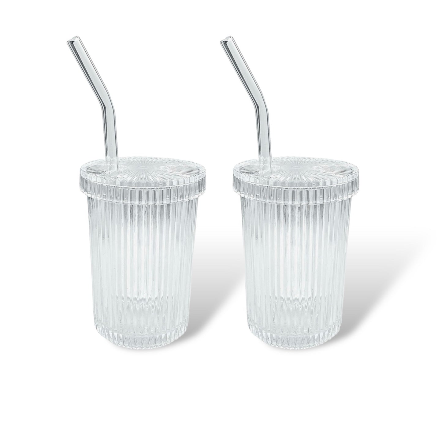 Riffel Glas mit Deckel 2er, 4er, 6er, 8er